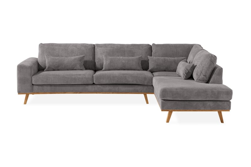 Copenhagen 4-sits Högervänd L-formad Schäslongsoffa i Manchester - Mörkgrå - Möbler - Soffa - Divansoffa & schäslongsoffa - 4 sits soffa med divan