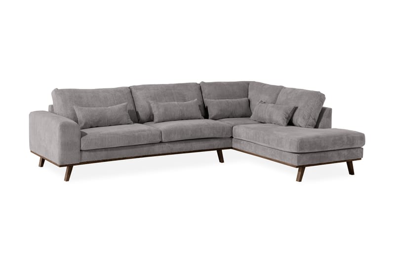 Copenhagen 4-sits Högervänd L-formad Schäslongsoffa i Manchester - Mörkgrå - Möbler - Soffa - Divansoffa & schäslongsoffa - 4 sits soffa med divan