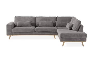 Copenhagen 4-sits Högervänd L-formad Schäslongsoffa i Manchester - Mörkgrå - Möbler - Soffa - Divansoffa & schäslongsoffa - 4 sits soffa med divan