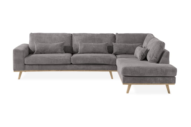 Copenhagen 4-sits Högervänd L-formad Schäslongsoffa i Manchester - Mörkgrå - Möbler - Soffa - Divansoffa & schäslongsoffa - 4 sits soffa med divan