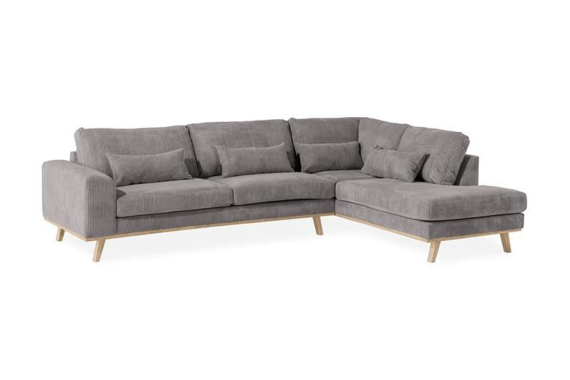 Copenhagen 4-sits Högervänd L-formad Schäslongsoffa i Manchester - Mörkgrå - Möbler - Soffa - Divansoffa & schäslongsoffa - 4 sits soffa med divan