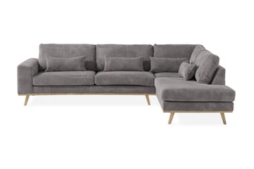 Copenhagen 4-sits Högervänd L-formad Schäslongsoffa i Manchester - Mörkgrå - Möbler - Soffa - Divansoffa & schäslongsoffa - 4 sits soffa med divan