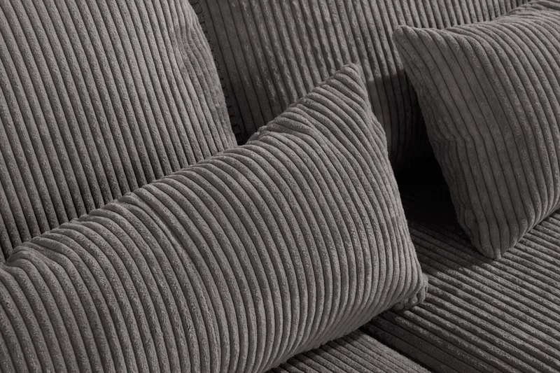 Copenhagen 4-sits Högervänd L-formad Schäslongsoffa i Manchester - Mörkgrå - Möbler - Soffa - Divansoffa & schäslongsoffa - 4 sits soffa med divan