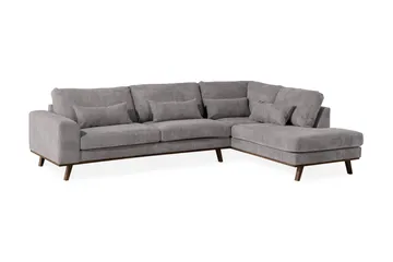 Copenhagen 4-sits Högervänd L-formad Schäslongsoffa i Manchester - Mörkgrå - Möbler - Soffa - Divansoffa & schäslongsoffa - 4 sits soffa med divan
