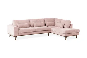 Copenhagen 4-sits Högervänd L-formad Schäslongsoffa i Manchester - Rosa - Möbler - Soffa - Divansoffa & schäslongsoffa - 4 sits soffa med divan
