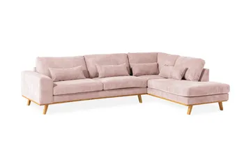 Copenhagen 4-sits Högervänd L-formad Schäslongsoffa i Manchester - Rosa - Möbler - Soffa - Divansoffa & schäslongsoffa - 4 sits soffa med divan