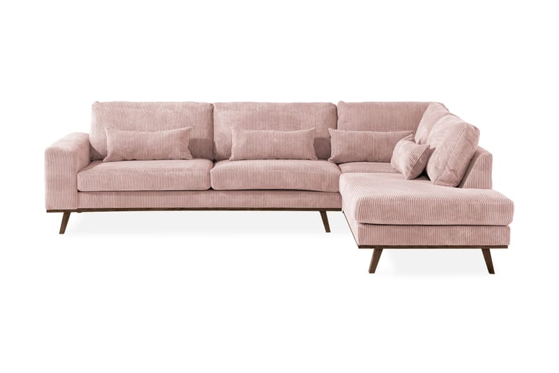 Copenhagen 4-sits Högervänd L-formad Schäslongsoffa i Manchester, Rosa