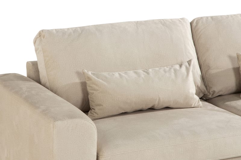 Copenhagen 4-sits Högervänd L-formad Schäslongsoffa i Sammet - Beige - Möbler - Soffa - Divansoffa & schäslongsoffa - 4 sits soffa med divan