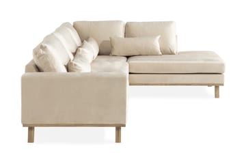 Copenhagen 4-sits Högervänd L-formad Schäslongsoffa i Sammet - Beige - Möbler - Soffa - Divansoffa & schäslongsoffa - 4 sits soffa med divan