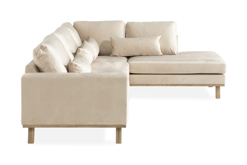 Copenhagen 4-sits Högervänd L-formad Schäslongsoffa i Sammet - Beige - Möbler - Soffa - Divansoffa & schäslongsoffa - 4 sits soffa med divan
