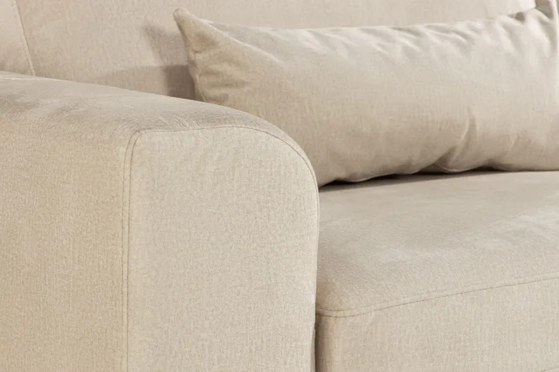 Copenhagen 4-sits Högervänd L-formad Schäslongsoffa i Sammet - Beige - Möbler - Soffa - Divansoffa & schäslongsoffa - 4 sits soffa med divan