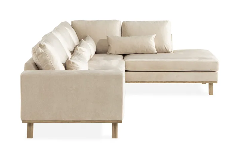 Copenhagen 4-sits Högervänd L-formad Schäslongsoffa i Sammet - Beige - Möbler - Soffa - Divansoffa & schäslongsoffa - 4 sits soffa med divan