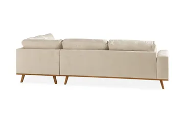 Copenhagen 4-sits Högervänd L-formad Schäslongsoffa i Sammet - Beige - Möbler - Soffa - Divansoffa & schäslongsoffa - 4 sits soffa med divan