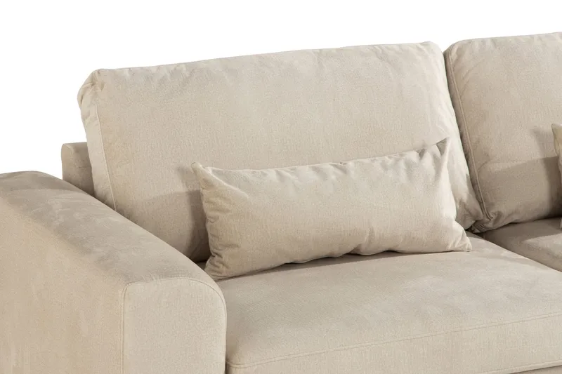 Copenhagen 4-sits Högervänd L-formad Schäslongsoffa i Sammet - Beige - Möbler - Soffa - Divansoffa & schäslongsoffa - 4 sits soffa med divan