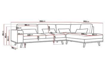 Copenhagen 4-sits Högervänd L-formad Schäslongsoffa i Sammet - Lila - Möbler - Soffa - Divansoffa & schäslongsoffa - 4 sits soffa med divan