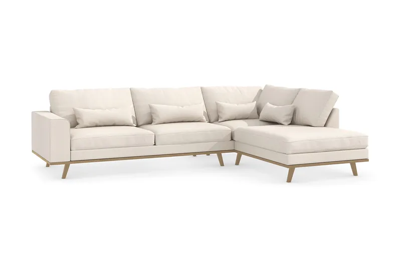Copenhagen 4-sits Högervänd L-formad Schäslongsoffa i Tyg - Beige - Möbler - Soffa - Divansoffa & schäslongsoffa - 4 sits soffa med divan