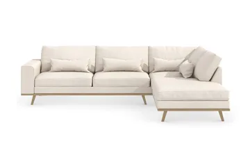 Copenhagen 4-sits Högervänd L-formad Schäslongsoffa i Tyg - Beige - Möbler - Soffa - Divansoffa & schäslongsoffa - 4 sits soffa med divan