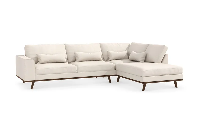 Copenhagen 4-sits Högervänd L-formad Schäslongsoffa i Tyg - Beige - Möbler - Soffa - Divansoffa & schäslongsoffa - 4 sits soffa med divan