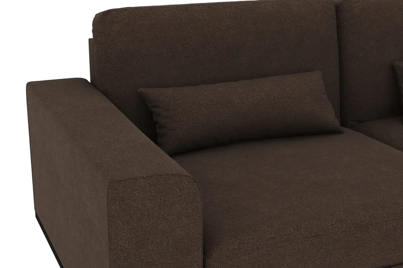 Copenhagen 4-sits Högervänd L-formad Schäslongsoffa i Tyg - Brun - Möbler - Soffa - Divansoffa & schäslongsoffa - 4 sits soffa med divan