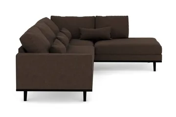 Copenhagen 4-sits Högervänd L-formad Schäslongsoffa i Tyg - Brun - Möbler - Soffa - Divansoffa & schäslongsoffa - 4 sits soffa med divan