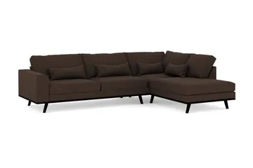 Copenhagen 4-sits Högervänd L-formad Schäslongsoffa i Tyg - Brun - Möbler - Soffa - Divansoffa & schäslongsoffa - 4 sits soffa med divan