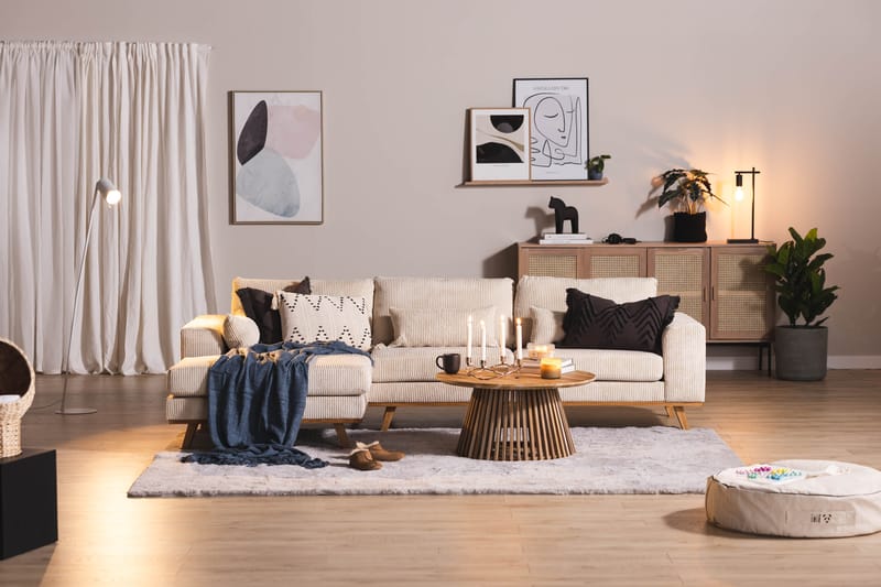 Copenhagen 4-sits Vänstervänd L-formad Divansoffa i Manchester - Beige - Möbler - Soffa - Divansoffa & schäslongsoffa - 4 sits soffa med divan
