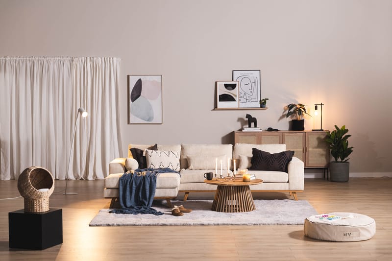 Copenhagen 4-sits Vänstervänd L-formad Divansoffa i Manchester - Beige - Möbler - Soffa - Divansoffa & schäslongsoffa - 4 sits soffa med divan