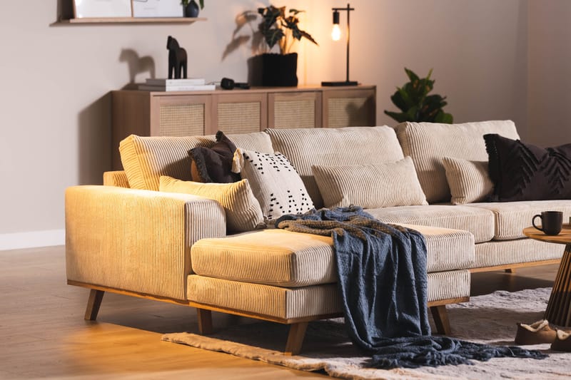 Copenhagen 4-sits Vänstervänd L-formad Divansoffa i Manchester - Beige - Möbler - Soffa - Divansoffa & schäslongsoffa - 4 sits soffa med divan