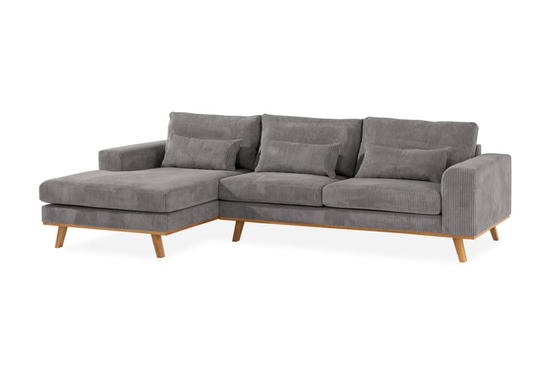 Copenhagen 4-sits Vänstervänd L-formad Divansoffa i Manchester - Mörkgrå - Möbler - Soffa - Divansoffa & schäslongsoffa - 4 sits soffa med divan