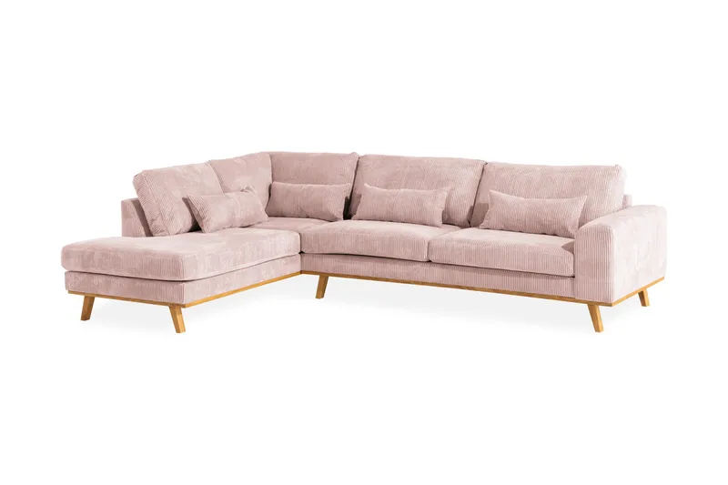 Copenhagen 4-sits Vänstervänd L-formad Divansoffa i Manchester - Rosa - Möbler - Soffa - Divansoffa & schäslongsoffa - 4 sits soffa med divan