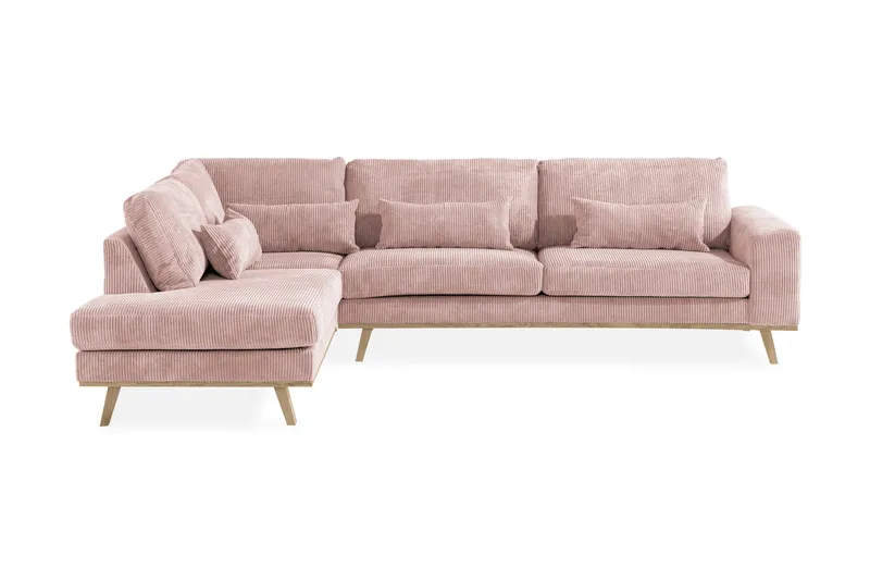 Copenhagen 4-sits Vänstervänd L-formad Divansoffa i Manchester - Rosa - Möbler - Soffa - Divansoffa & schäslongsoffa - 4 sits soffa med divan