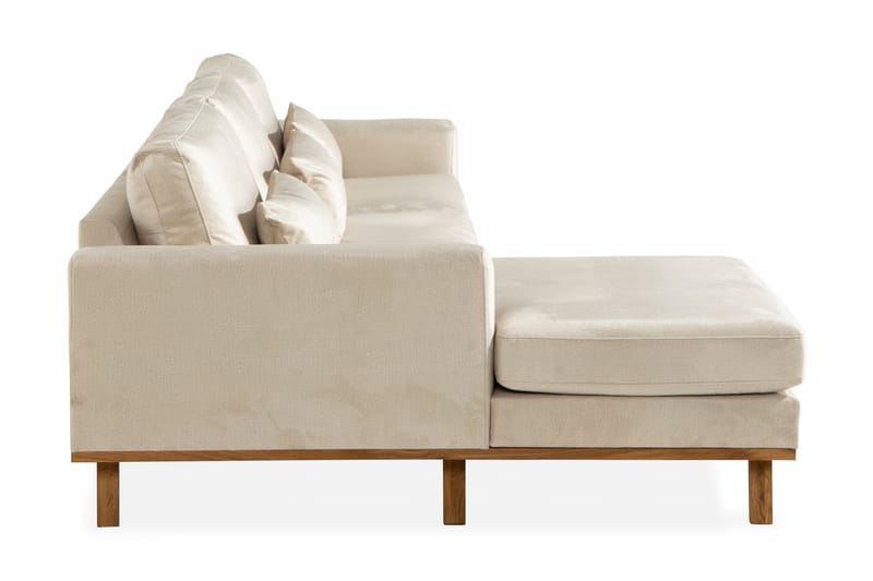 Copenhagen 4-sits Vänstervänd L-formad Divansoffa i Sammet - Beige - Möbler - Soffa - Divansoffa & schäslongsoffa - 4 sits soffa med divan