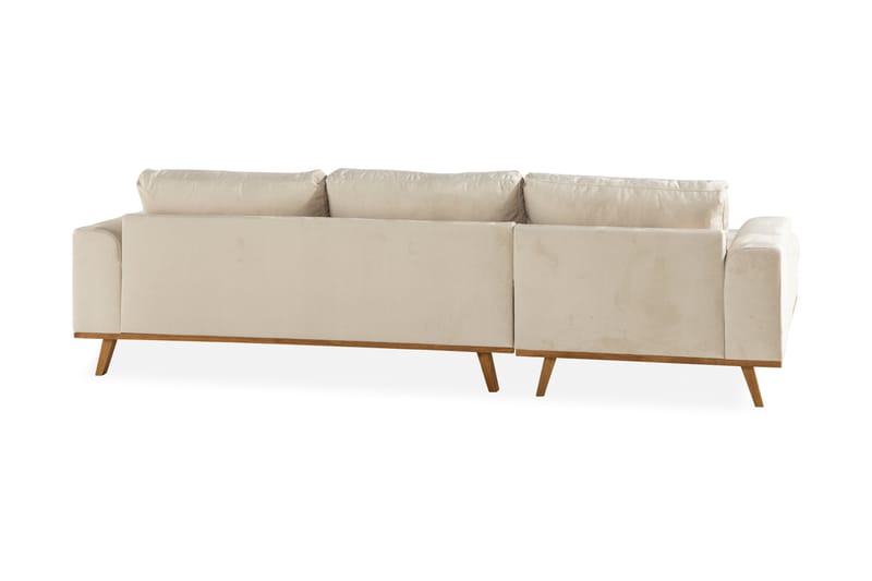 Copenhagen 4-sits Vänstervänd L-formad Divansoffa i Sammet - Beige - Möbler - Soffa - Divansoffa & schäslongsoffa - 4 sits soffa med divan