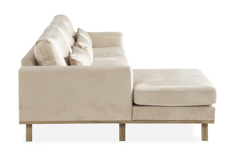 Copenhagen 4-sits Vänstervänd L-formad Divansoffa i Sammet - Beige - Möbler - Soffa - Divansoffa & schäslongsoffa - 4 sits soffa med divan