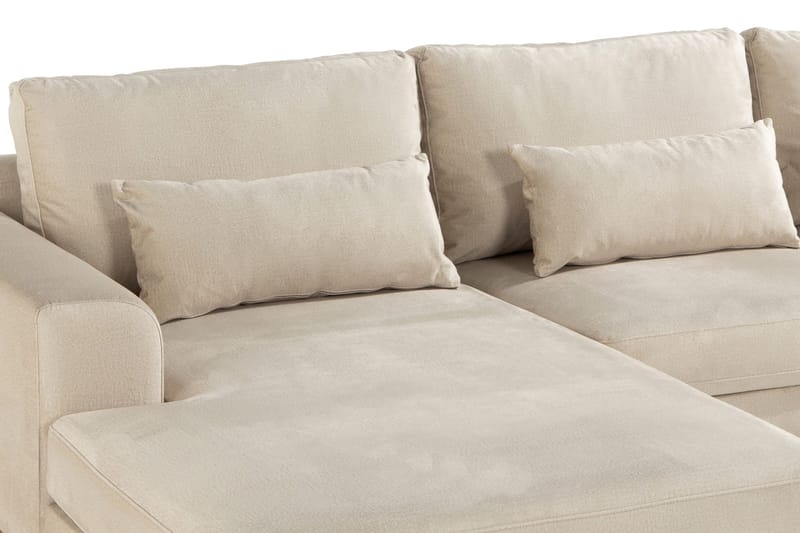 Copenhagen 4-sits Vänstervänd L-formad Divansoffa i Sammet - Beige - Möbler - Soffa - Divansoffa & schäslongsoffa - 4 sits soffa med divan