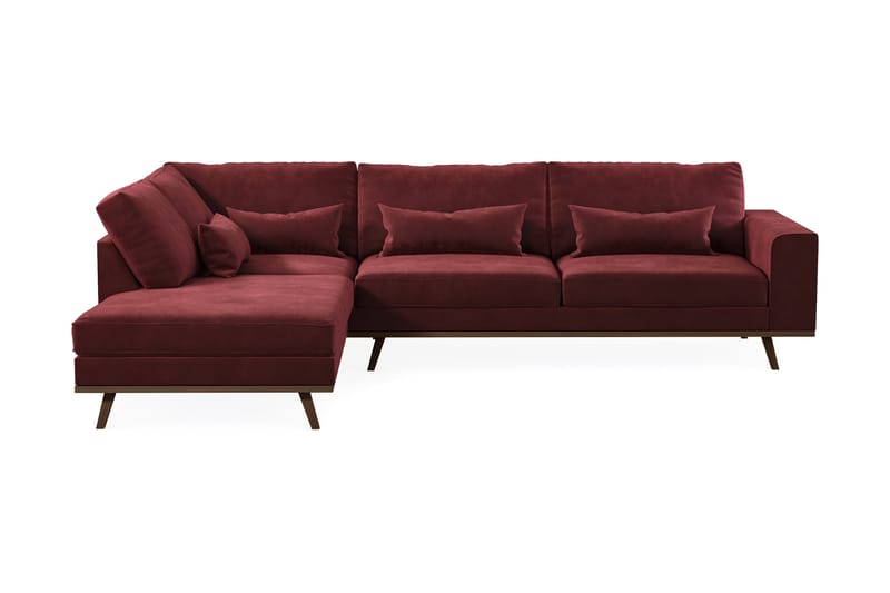 Copenhagen 4-sits Vänstervänd L-formad Divansoffa i Sammet - Lila - Möbler - Soffa - Divansoffa & schäslongsoffa - 4 sits soffa med divan