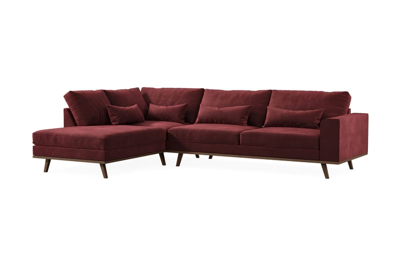 Copenhagen 4-sits Vänstervänd L-formad Divansoffa i Sammet - Lila - Möbler - Soffa - Divansoffa & schäslongsoffa - 4 sits soffa med divan