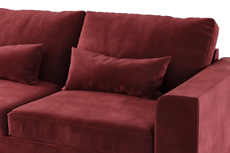 Copenhagen 4-sits Vänstervänd L-formad Divansoffa i Sammet - Lila - Möbler - Soffa - Divansoffa & schäslongsoffa - 4 sits soffa med divan