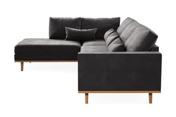 Copenhagen 4-sits Vänstervänd L-formad Divansoffa i Sammet - Mörkgrå - Möbler - Soffa - Divansoffa & schäslongsoffa - 4 sits soffa med divan