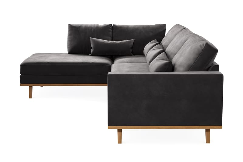 Copenhagen 4-sits Vänstervänd L-formad Divansoffa i Sammet - Mörkgrå - Möbler - Soffa - Divansoffa & schäslongsoffa - 4 sits soffa med divan