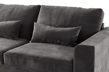 Copenhagen 4-sits Vänstervänd L-formad Divansoffa i Sammet - Mörkgrå - Möbler - Soffa - Divansoffa & schäslongsoffa - 4 sits soffa med divan