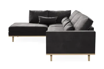Copenhagen 4-sits Vänstervänd L-formad Divansoffa i Sammet - Mörkgrå - Möbler - Soffa - Divansoffa & schäslongsoffa - 4 sits soffa med divan