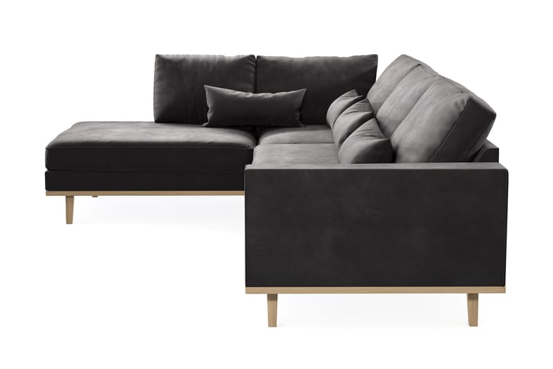 Copenhagen 4-sits Vänstervänd L-formad Divansoffa i Sammet - Mörkgrå - Möbler - Soffa - Divansoffa & schäslongsoffa - 4 sits soffa med divan