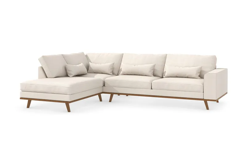 Copenhagen 4-sits Vänstervänd L-formad Divansoffa i Tyg - Beige - Möbler - Soffa - Divansoffa & schäslongsoffa - 4 sits soffa med divan
