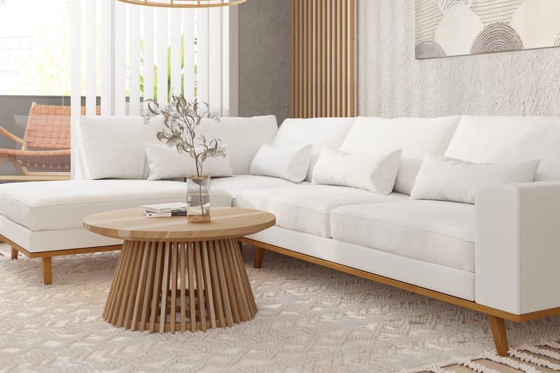 Copenhagen 4-sits Vänstervänd L-formad Divansoffa i Tyg - Vit - Möbler - Soffa - Divansoffa & schäslongsoffa - 4 sits soffa med divan
