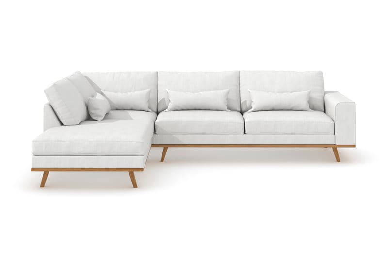 Copenhagen 4-sits Vänstervänd L-formad Divansoffa i Tyg - Vit - Möbler - Soffa - Divansoffa & schäslongsoffa - 4 sits soffa med divan