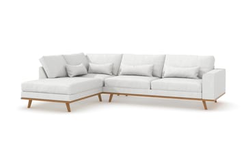 Copenhagen 4-sits Vänstervänd L-formad Divansoffa i Tyg - Vit - Möbler - Soffa - Divansoffa & schäslongsoffa - 4 sits soffa med divan