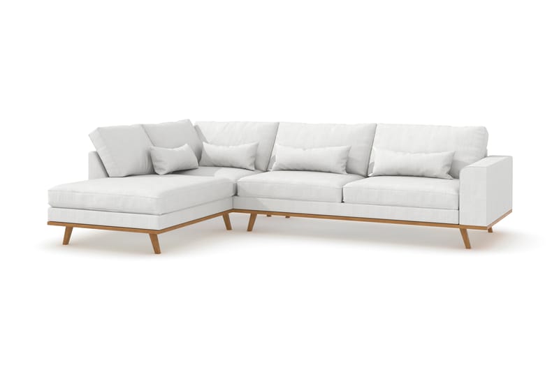Copenhagen 4-sits Vänstervänd L-formad Divansoffa i Tyg - Vit - Möbler - Soffa - Divansoffa & schäslongsoffa - 4 sits soffa med divan