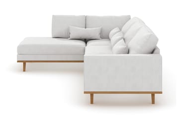 Copenhagen 4-sits Vänstervänd L-formad Divansoffa i Tyg - Vit - Möbler - Soffa - Divansoffa & schäslongsoffa - 4 sits soffa med divan