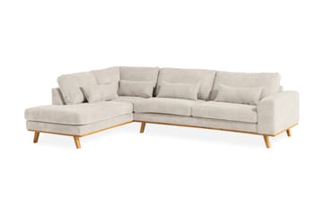 Copenhagen 4-sits Vänstervänd L-formad Schäslongsoffa i Manchester - Beige - Möbler - Soffa - Divansoffa & schäslongsoffa - 4 sits soffa med divan
